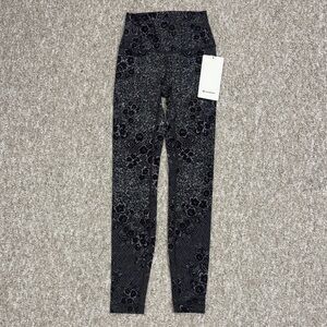 lululemon athletica Black Floral Print High-Rise Leggings